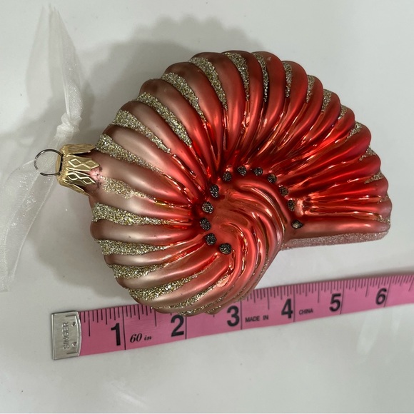 CONCH SHELL Glass Ornament Home Decor Poland NORDSTROM HOME Year Around - Picture 8 of 8